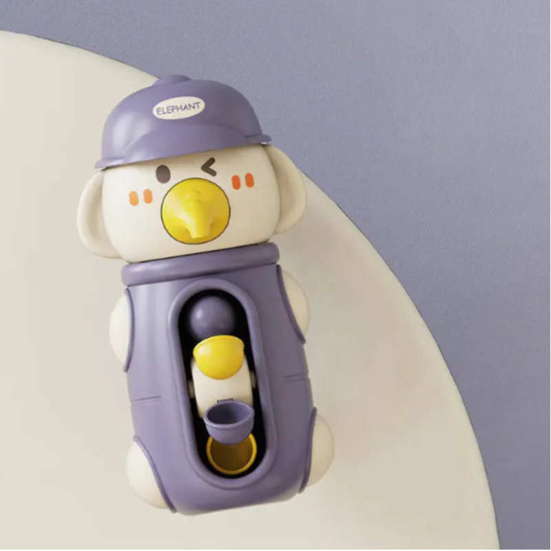Baby Bath Toys – Cute Duck & Elephant Waterwheel with Suction Cup