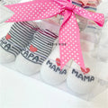 I Love Dad and Mom Newborn Rainbow Socks