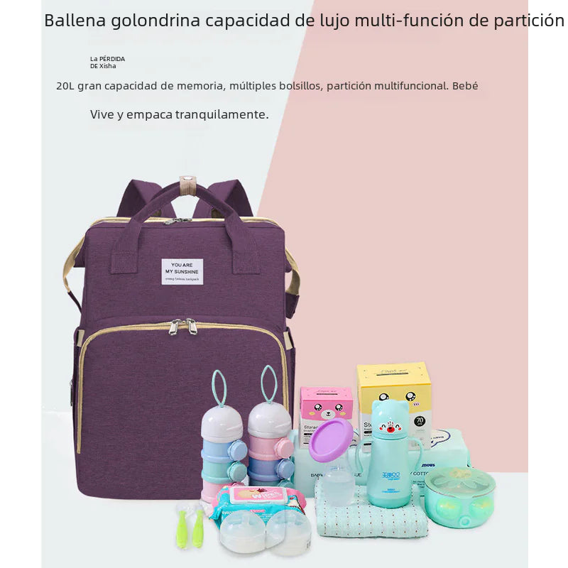 Portable Folding Bed Diaper Bag with Large Capacity