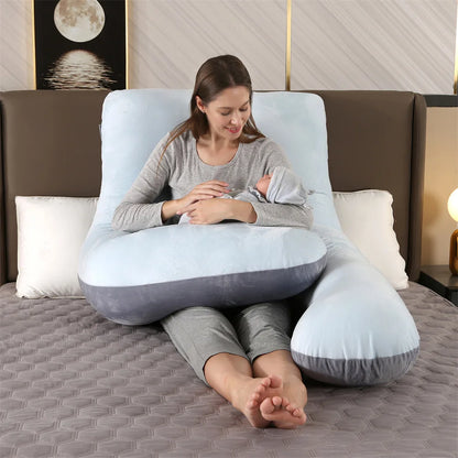 Ultimate Comfort Pregnancy Pillow - 130x70cm Sleeping Support for Expecting Mothers, Perfect Nursing & Breastfeeding Cushion