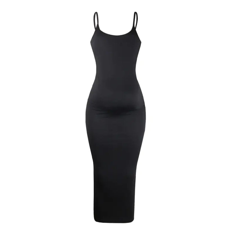 Solid Color Maternity Dress with Spaghetti Straps