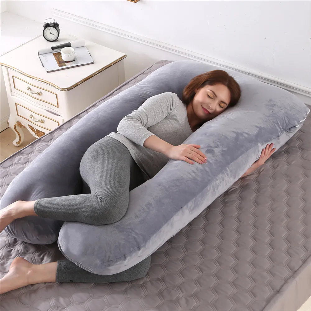 Ultimate Comfort Pregnancy Pillow - 130x70cm Sleeping Support for Expecting Mothers, Perfect Nursing & Breastfeeding Cushion
