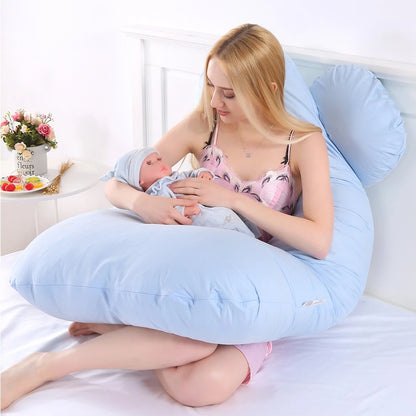Ultimate Comfort Pregnancy Pillow - 130x70cm Sleeping Support for Expecting Mothers, Perfect Nursing & Breastfeeding Cushion