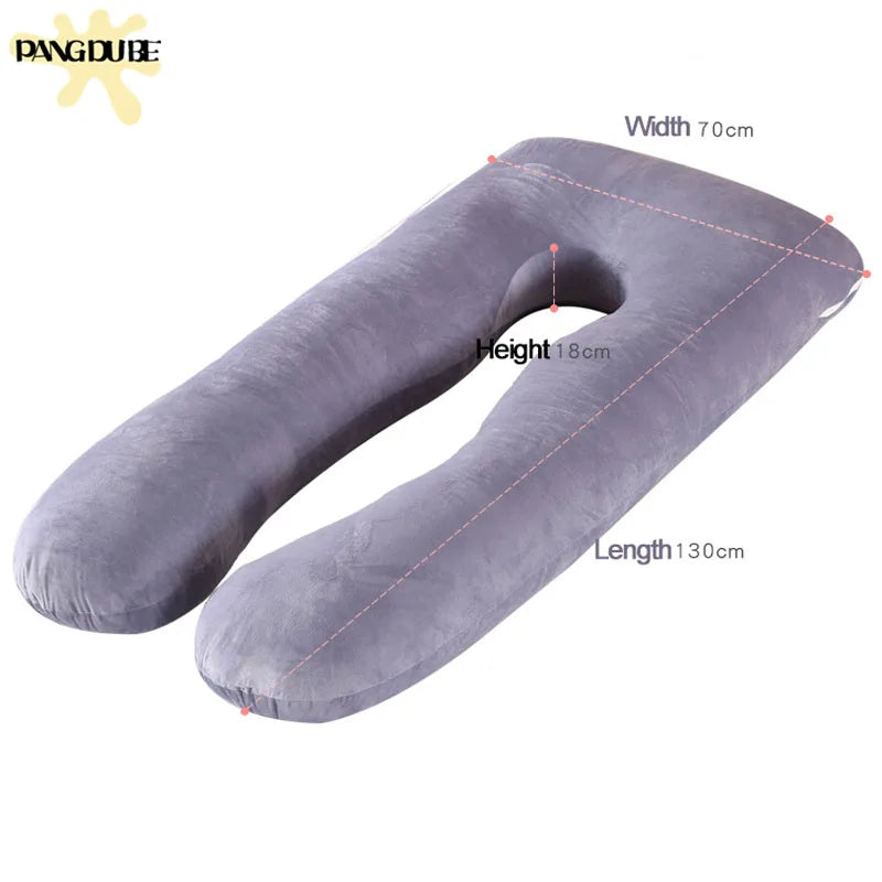 Ultimate Comfort Pregnancy Pillow - 130x70cm Sleeping Support for Expecting Mothers, Perfect Nursing & Breastfeeding Cushion