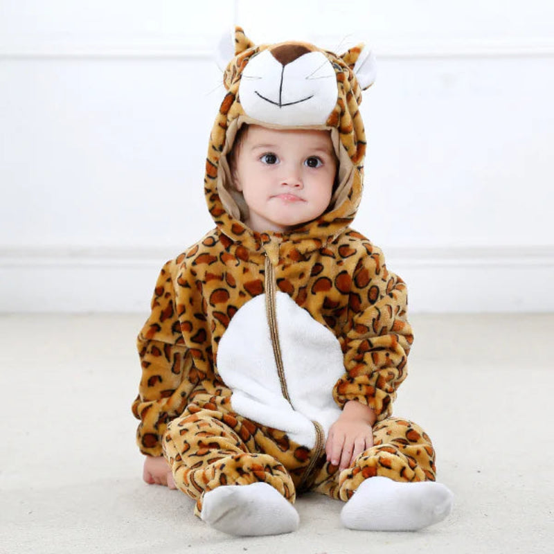 Animal Hooded Baby Jumpsuit