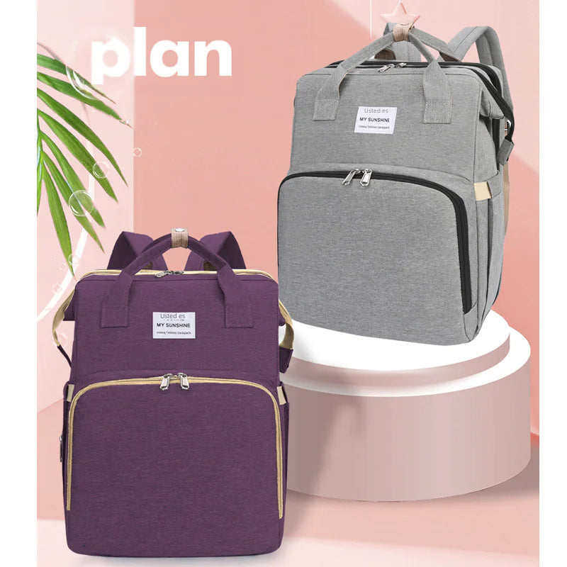 Portable Folding Bed Diaper Bag with Large Capacity