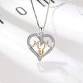 S925 Sterling Silver Heart MOM Pendant Necklace for Women