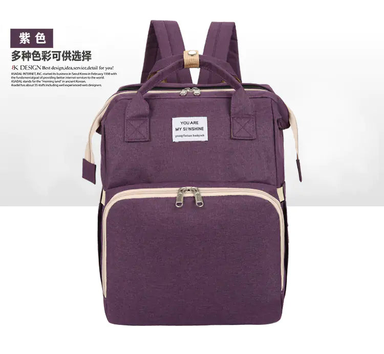 Portable Folding Bed Diaper Bag with Large Capacity