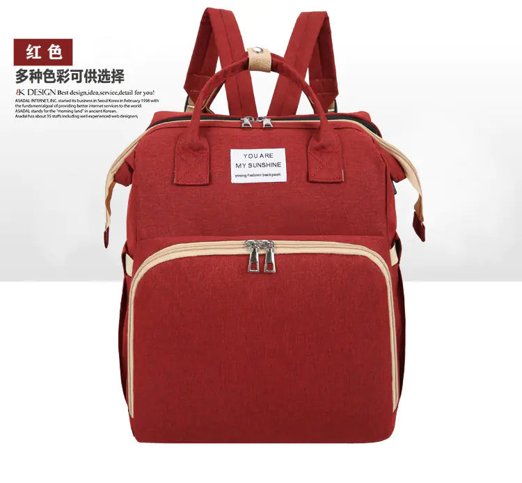 Portable Folding Bed Diaper Bag with Large Capacity
