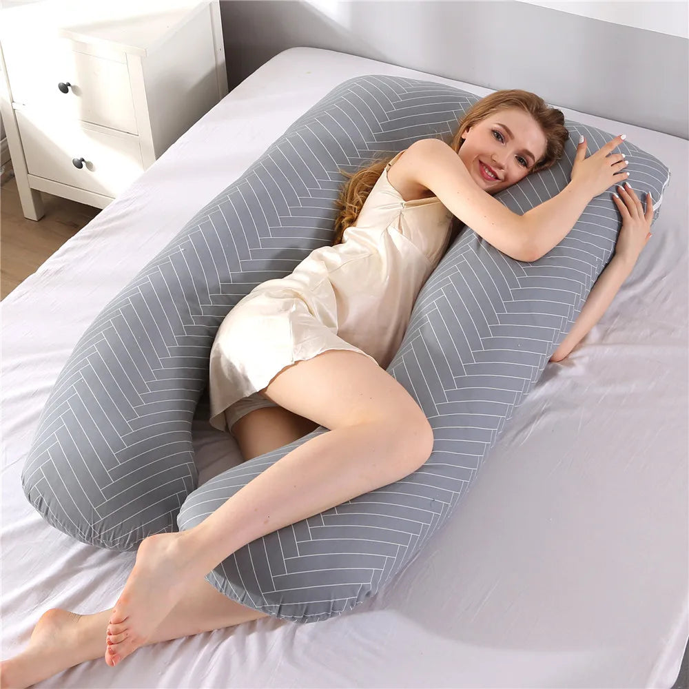 Ultimate Comfort Pregnancy Pillow - 130x70cm Sleeping Support for Expecting Mothers, Perfect Nursing & Breastfeeding Cushion