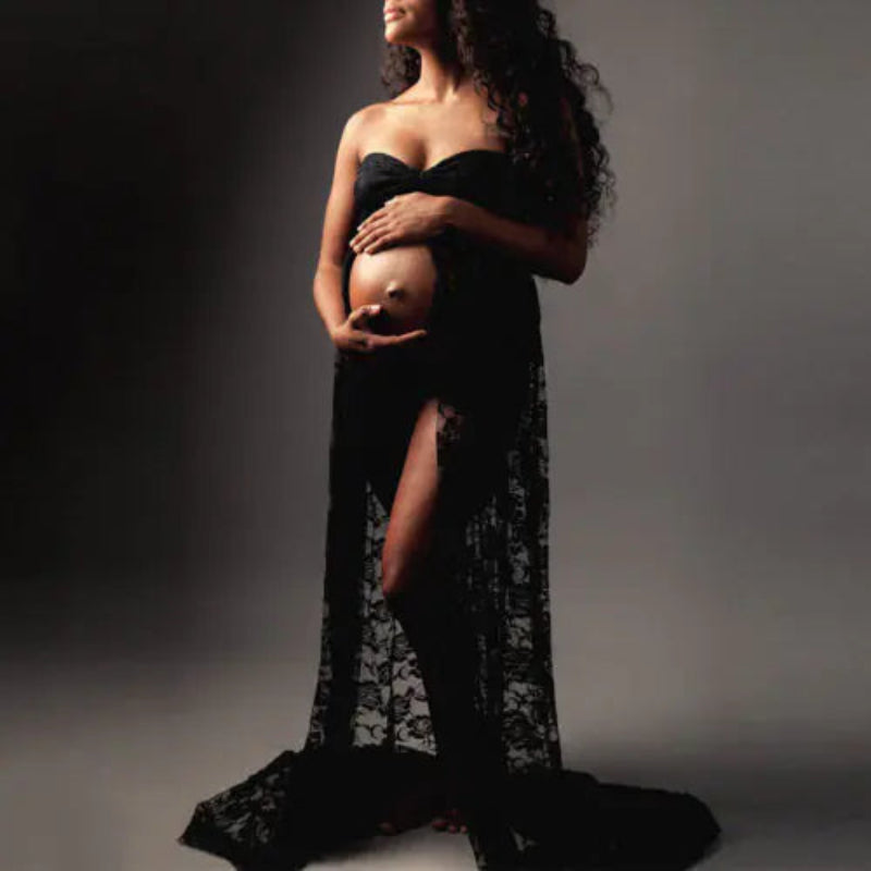 Sheer Lace Dress for Maternity Photography
