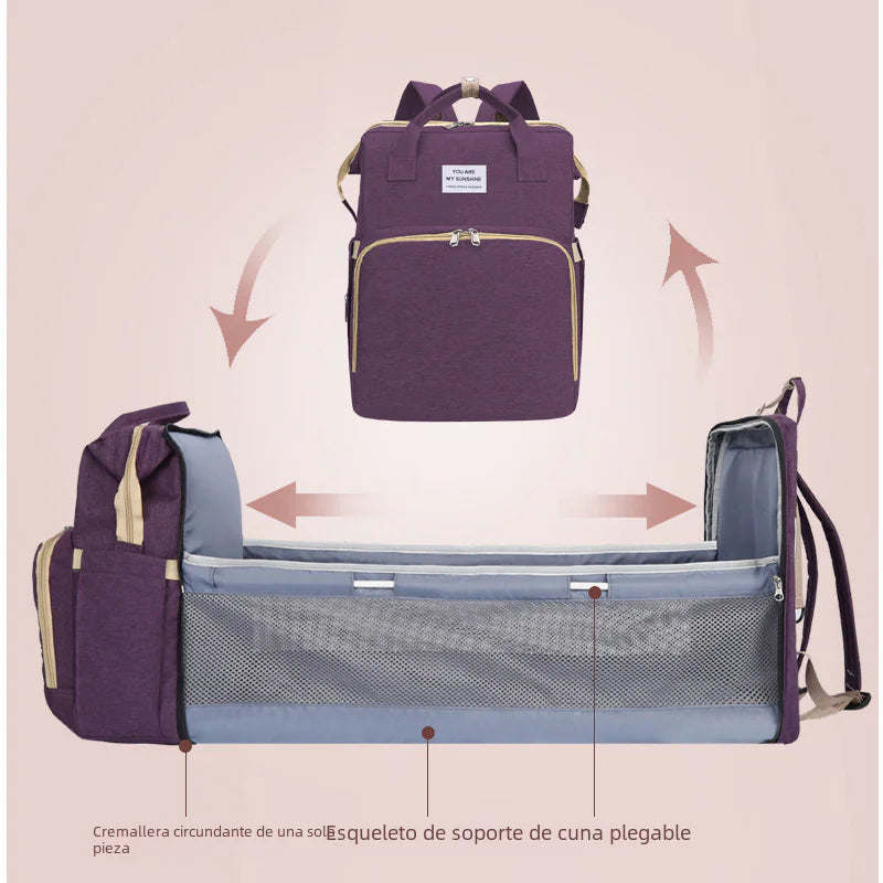 Portable Folding Bed Diaper Bag with Large Capacity