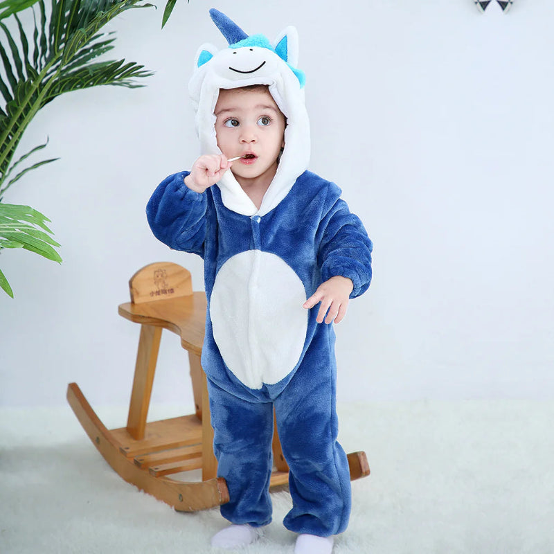 Animal Hooded Baby Jumpsuit