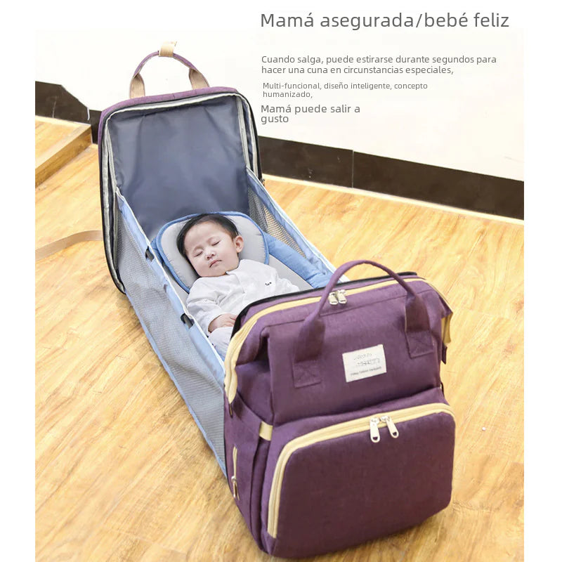 Portable Folding Bed Diaper Bag with Large Capacity