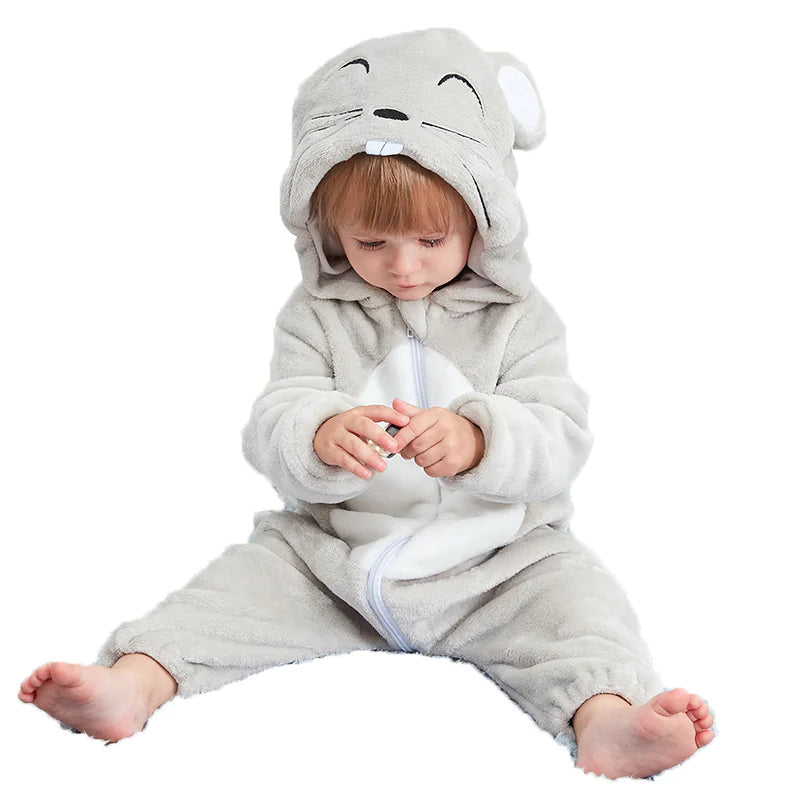 Animal Hooded Baby Jumpsuit